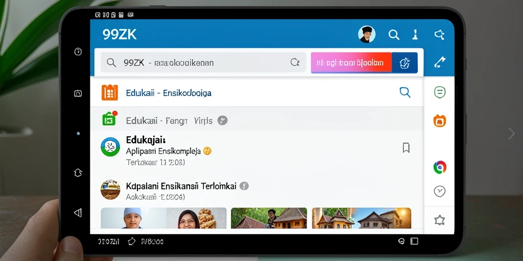Tampilan antarmuka aplikasi 99ZK yang informatif dan interaktif.