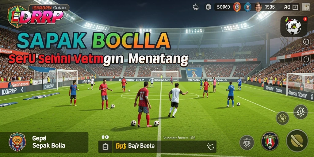 Antarmuka <strong>IDRRP</strong> dengan grafis sepak bola yang memukau.