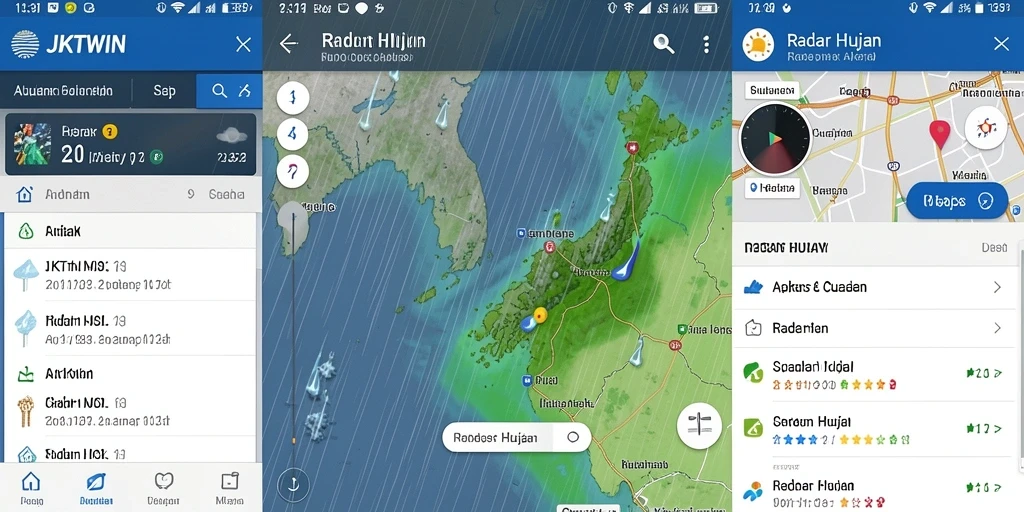 Tampilan antarmuka JKTWIN yang menarik dan informatif untuk radar hujan.