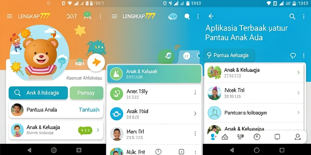 Antarmuka user-friendly dari aplikasi LENGKAP777 untuk memantau anak.