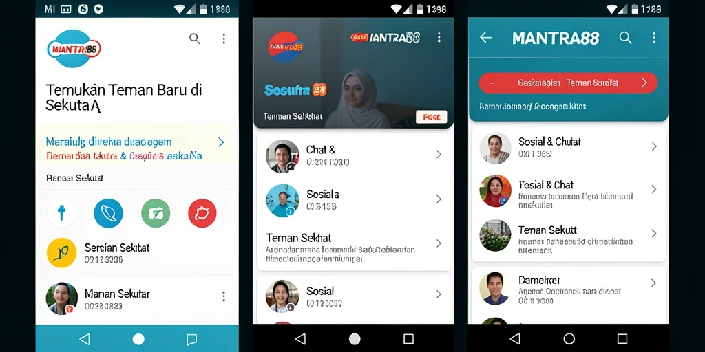Tampilan antarmuka aplikasi MANTRA88 yang menarik dan mudah digunakan.