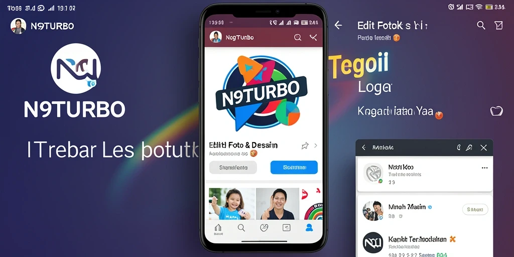 Tampilan antarmuka N9TURBO dengan fitur pembuat logo yang lengkap.