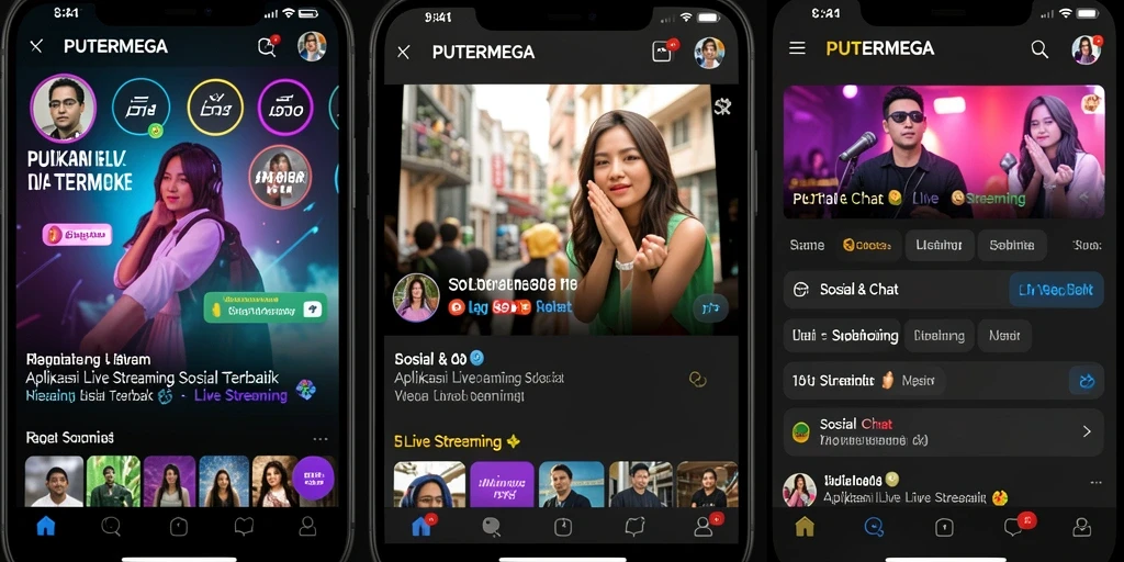 Antarmuka PUTERMEGA yang intuitif untuk Live Streaming.